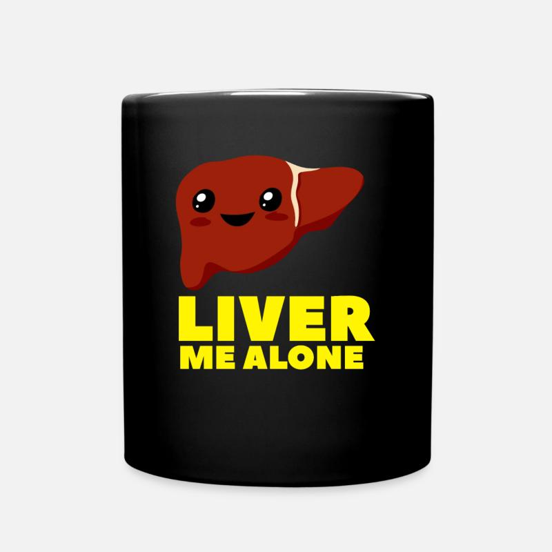 Kawaii blague dessin animé foie - Mug uni - noir