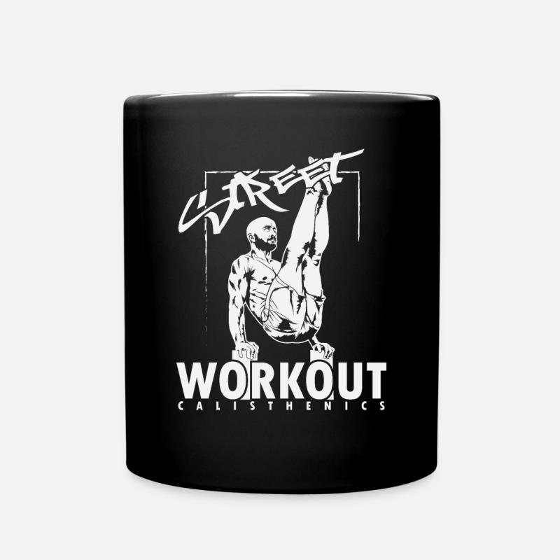 Calisthenics "Street Workout" Muskeltraining - Tasse einfarbig - Schwarz