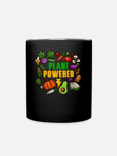 Vegan Plants Power T-Shirt Healthy Kraft Keto Organic - Full Colour Mug - black