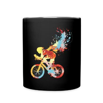 Rennrad Radsport - Tasse einfarbig - Schwarz - Vorne