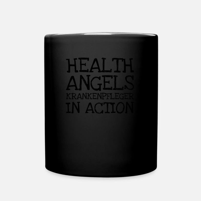 Health Angels Krankenpfleger In Action - Tasse einfarbig - Schwarz