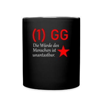 Grundgesetz - Tasse einfarbig - Schwarz - Vorne