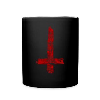 Cross Satanism T-Shirt Devil Pagan Religion 666 - Full Colour Mug - black - Front