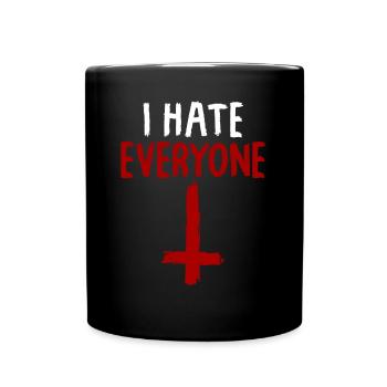 Hate Cross T-Shirt Satanism Devil Sinner 666 - Full Colour Mug - black - Front