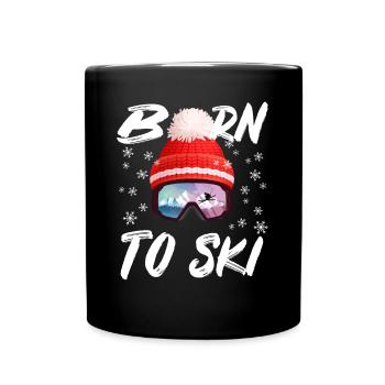 Born to Ski - Tasse einfarbig - Schwarz - Vorne