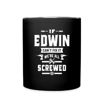 Edwin Personalized Name Birthday Gift - Full Colour Mug - black - Front