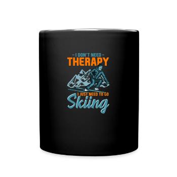 Ski thérapie t-shirt montagnes sport bière d'hiver - Mug uni - noir - Devant