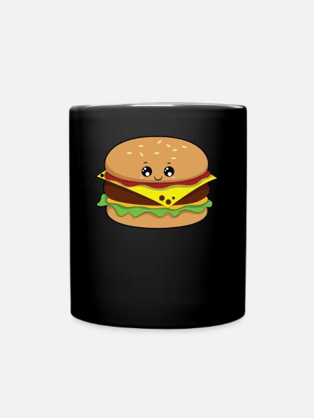 Cheeseburger burger alimentaire griller sandwich - Mug uni - noir