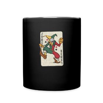 Casino Joker Karte Gambling T-Shirt Gewinn Poker - Tasse einfarbig - Schwarz - Vorne