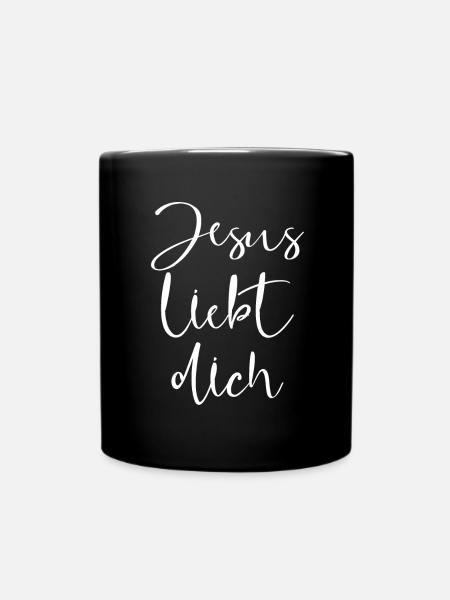 Jesus Liebt Dich | Christliches Design - Tasse einfarbig - Schwarz