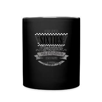 Build in the sixties - 60er - Geburtstag - Tasse einfarbig - Schwarz - Vorne