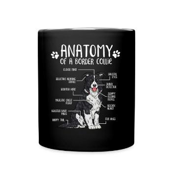Anatomie Border Collie Hundehalter Geschenk - Tasse einfarbig - Schwarz - Vorne