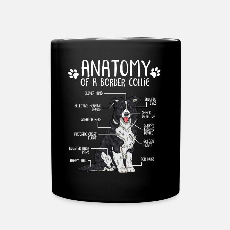 Cadeau de propriétaire de chien Border Collie anatomie - Mug uni - noir