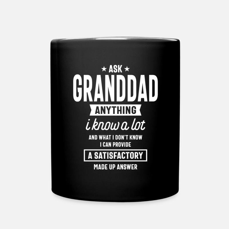 Demandez à grand-père n'importe quoi drôle grand-père grand-père - Mug uni - noir