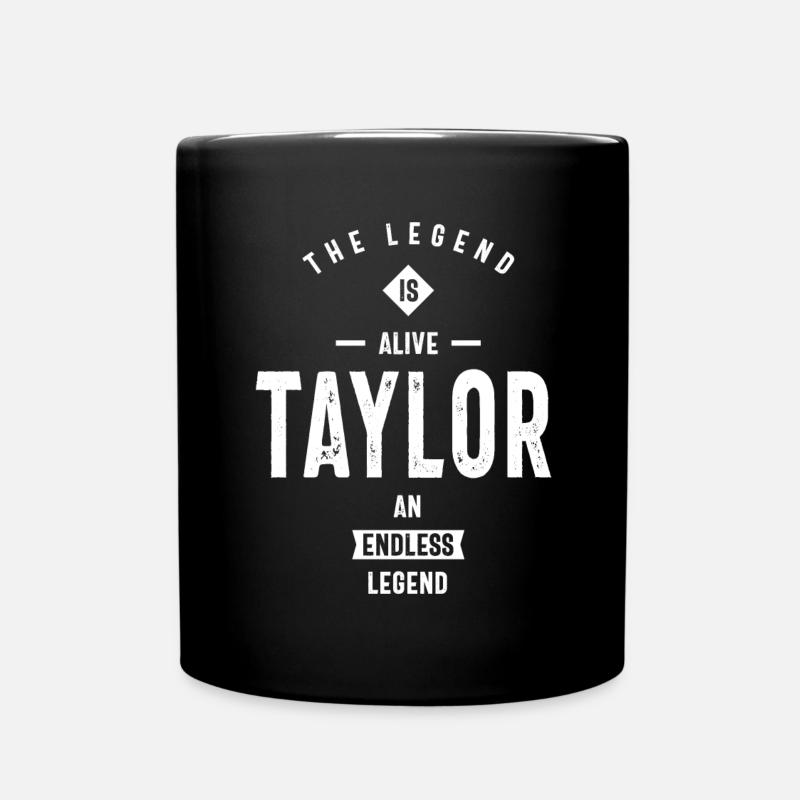 Taylor personalisierte Name Geburtstagsgeschenk - Tasse einfarbig - Schwarz