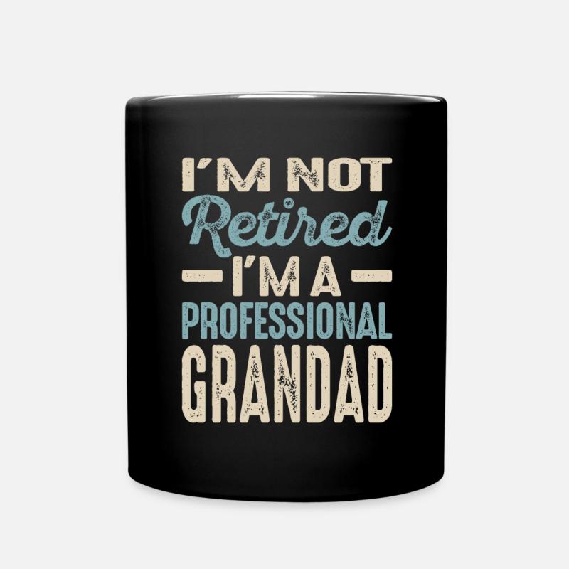 Mens Professional Grandad Retirement Gift - Full Colour Mug - black
