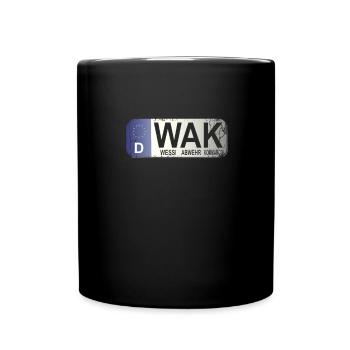 Auto Kennzeichen WAK Deutschland - Tasse einfarbig - Schwarz - Vorne