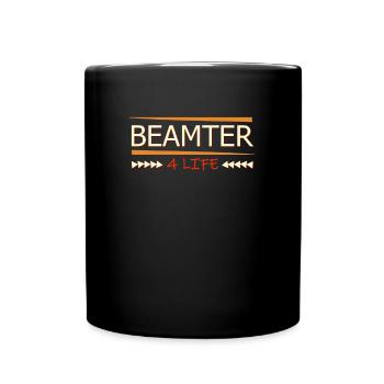 Beamter auf Lebenszeit - Tasse einfarbig - Schwarz - Vorne