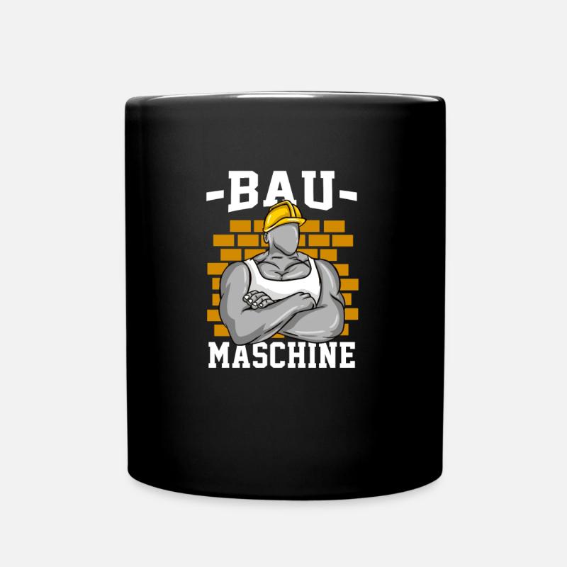 Bau Maschine Bauarbeiter Männer Kraft Polier Kraft - Tasse einfarbig - Schwarz