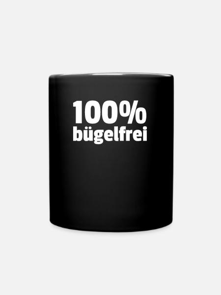 100 Bügelfrei - Tasse einfarbig - Schwarz