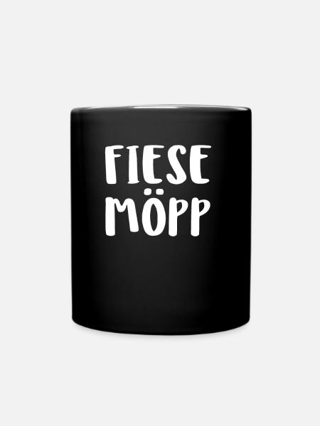 Fiese Möpp - Tasse einfarbig - Schwarz