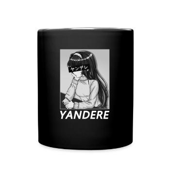 Yandere Anime Japan Manga Mädchen Comic niedlich - Tasse einfarbig - Schwarz - Vorne