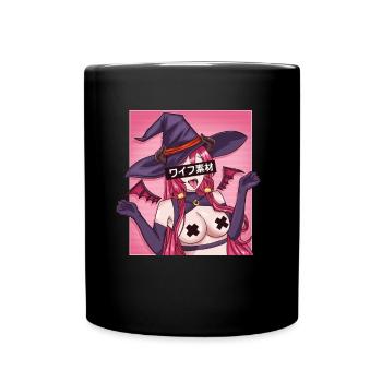 Anime manga fille japon seins cosplay culture - Mug uni - noir - Devant