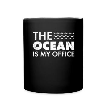 Cadeau de biologie marine L'océan est mon bureau Marine - Mug uni - noir - Devant