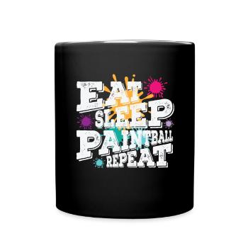 Eat Sleep Paintball Repeat - Full Colour Mug - black - Front