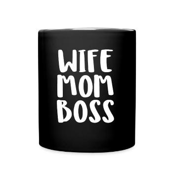 Wife Mom Boss - Tasse einfarbig - Schwarz - Vorne