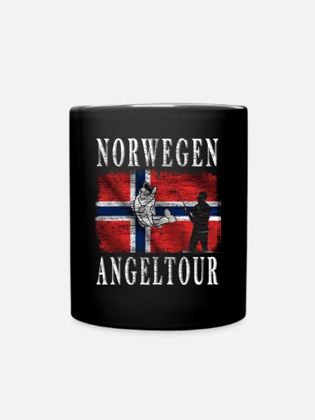 Norwegen Angeltour - Tasse einfarbig - Schwarz