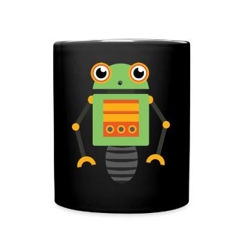 Roboter - Tasse einfarbig - Schwarz - Vorne