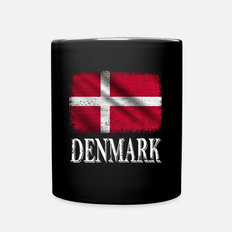 Denmark, Denmark flag - Full Colour Mug - black