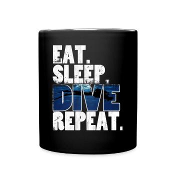 Diving, Dive, Diver - Full Colour Mug - black - Front