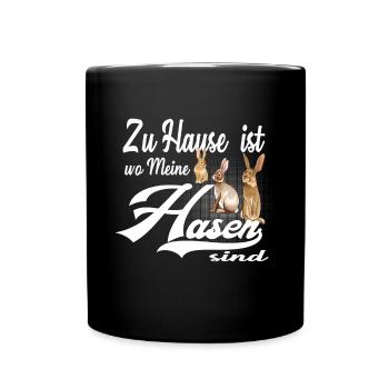 Kaninchen Hasen Hase süsses Häschen Geschenk Opa - Tasse einfarbig - Schwarz - Vorne