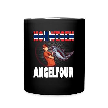 Norway fishing trip fishing funny saying gift - Full Colour Mug - black - Front