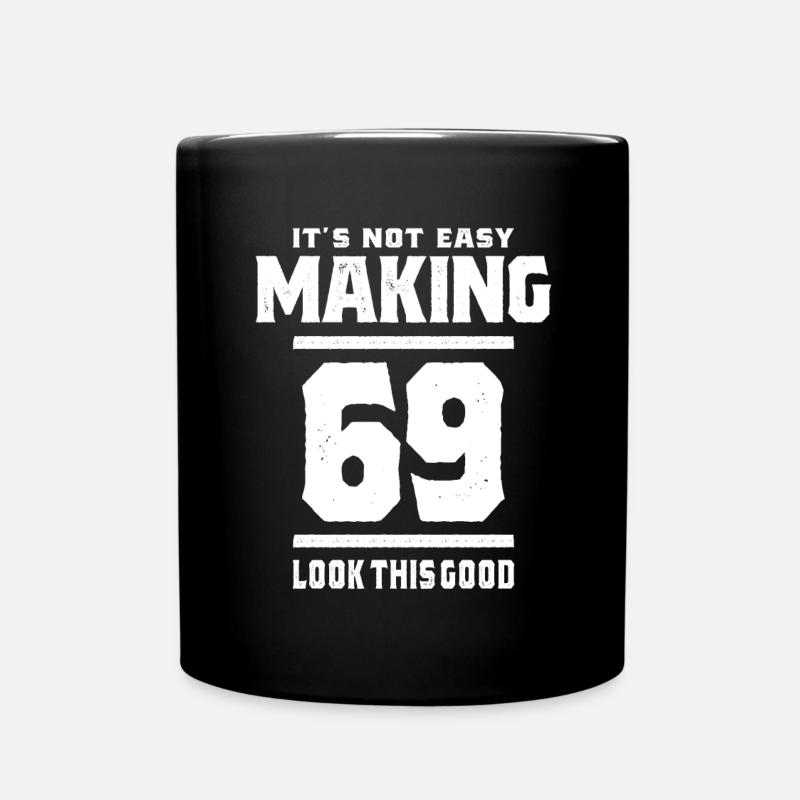 69 Year Old - 69th Birthday Funny Gift - Full Colour Mug - black