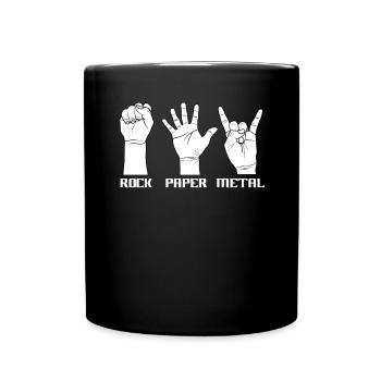 Rock Paper Metal Music Punk Drums - Full Colour Mug - black - Front