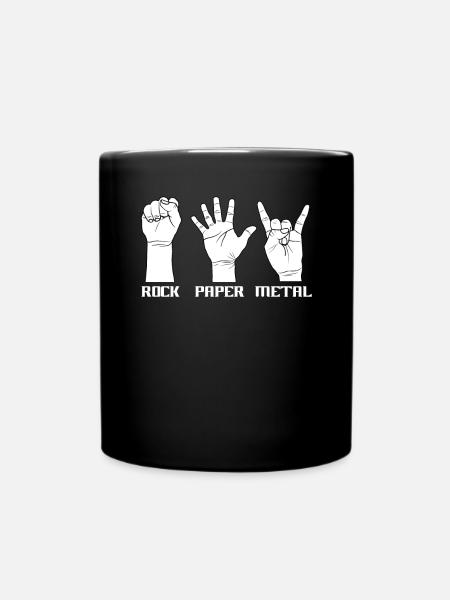 Rock Paper Metal Musique Punk Batterie - Mug uni - noir