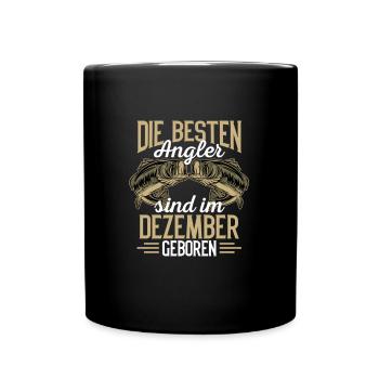 Besten Angler sind im Dezember geboren Geburtstag - Tasse einfarbig - Schwarz - Vorne