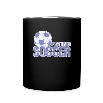 Football "Jouez au football dur" - Mug uni - noir - Devant