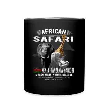 Elefant Kenia Tierschutz Safari Afrika Geschenk - Tasse einfarbig - Schwarz - Vorne