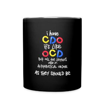 L'humour TOC a CDO comme TOC avec des lettres - Mug uni - noir - Devant