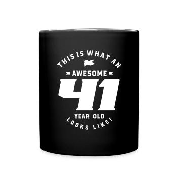 41 Jahre altes Geschenk | 41. Geburtstagsgeschenkideen - Herren - Tasse einfarbig - Schwarz - Vorne