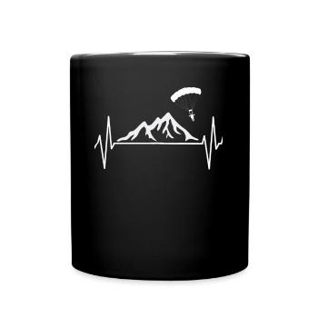 Parapente Parapente Montagnes EKG Cadeau - Mug uni - noir - Devant
