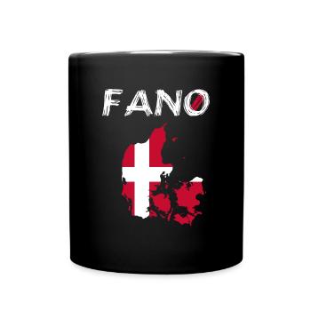 Fanö Fano Dänemark Insel Silhouette Karte Flagge - Tasse einfarbig - Schwarz - Vorne
