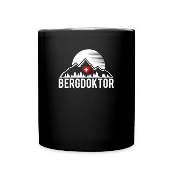 Bergdoktor Berge Alpen Apres Ski Skifahren Boarden - Tasse einfarbig - Schwarz - Vorne