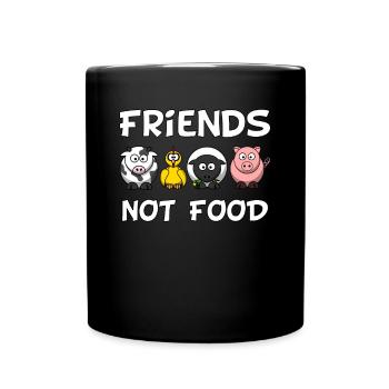 Durabilité Vegan Children | Amis pas nourriture - Mug uni - noir - Devant