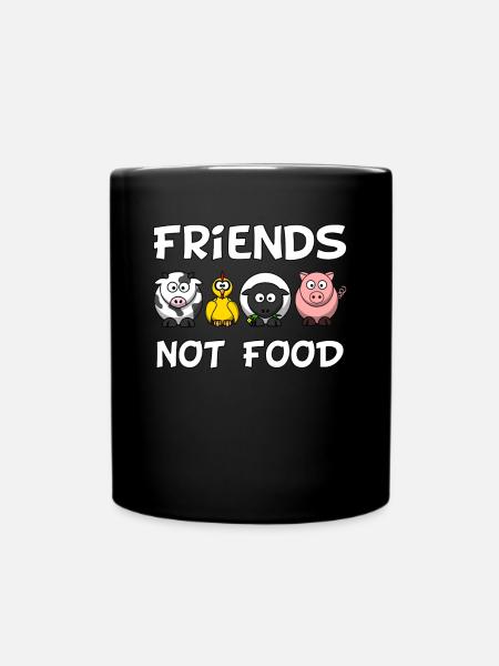 Nachhaltigkeit Vegan Kinder | Friends Not Food - Tasse einfarbig - Schwarz