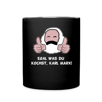 Ironisches egal was du kochst Karl Marx Motiv - Tasse einfarbig - Schwarz - Vorne